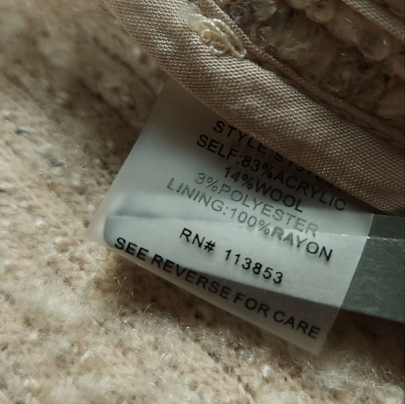 NWOT Sugar + Lips Tweed Wool Blend Blazer Sz L - Picture 4 of 5